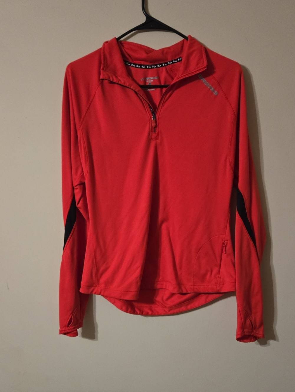 Brooks Red Half-Zip Workout Pullover